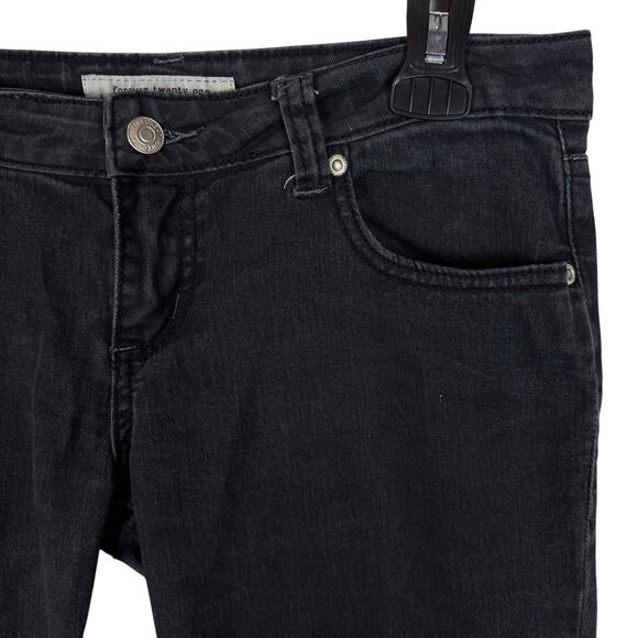 Forever Twenty One Jeans Women's 27 Black Stretch Low-Rise Straight Leg Classic - Picture 6 of 13